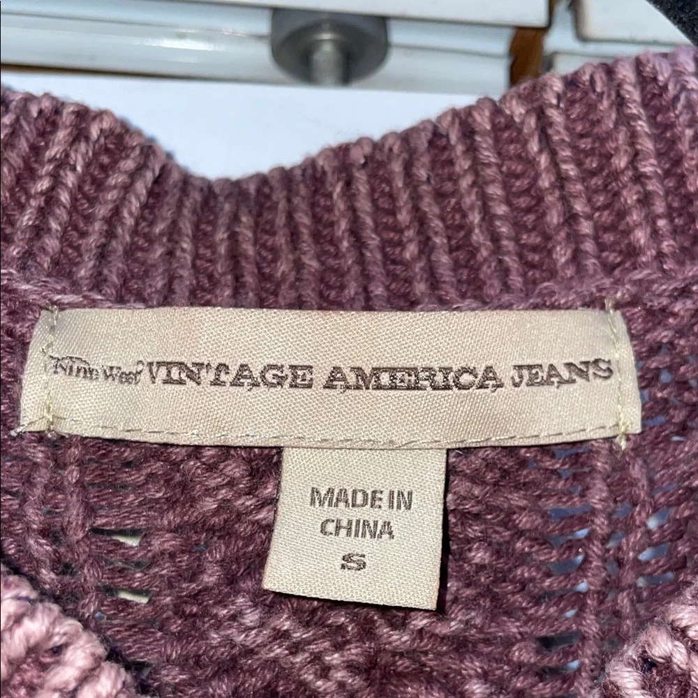 Vintage America Mauve Knit Cardigan Vest - Picture 2 of 7